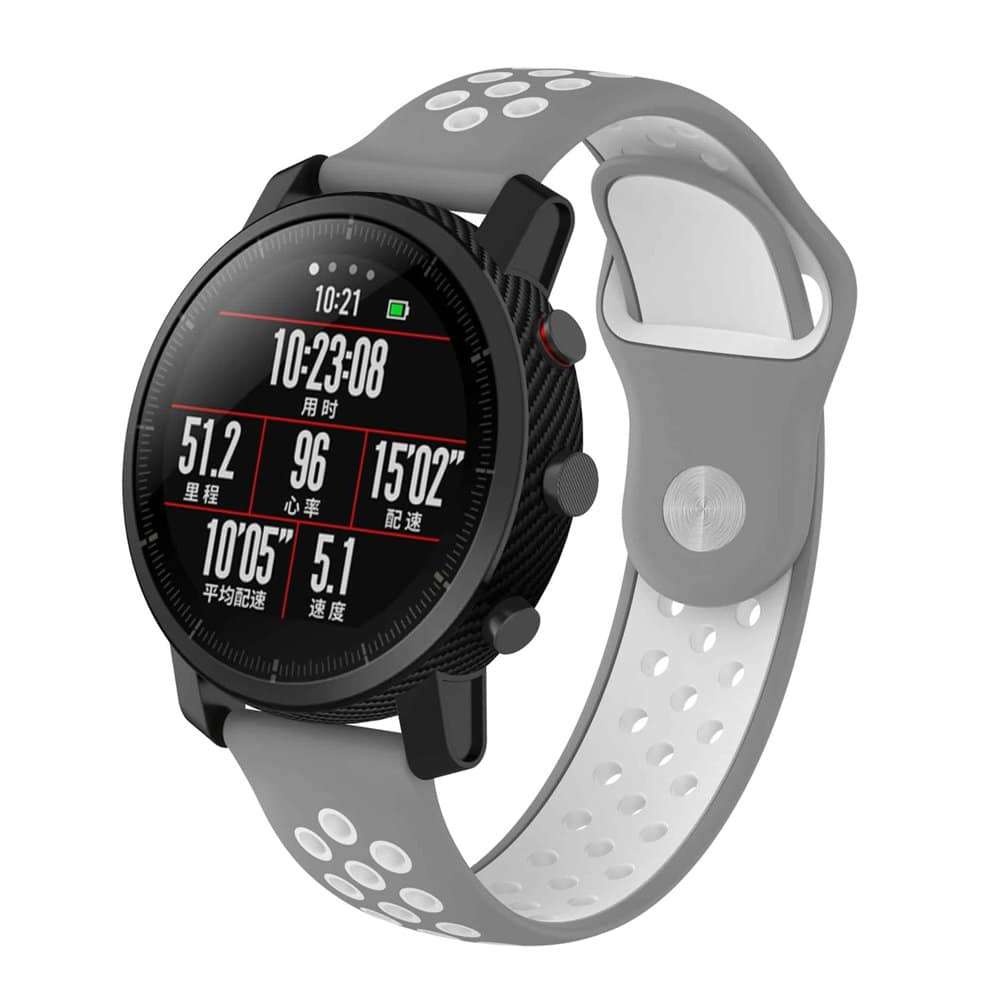 Silicone Strap for Garmin Fenix Chronos - Grey+White