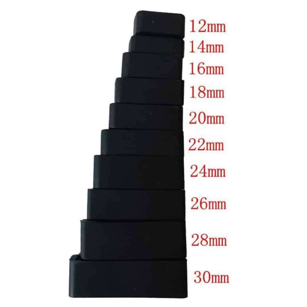 Watch 20MM Silicone Strap Band Saver 4pc - Black