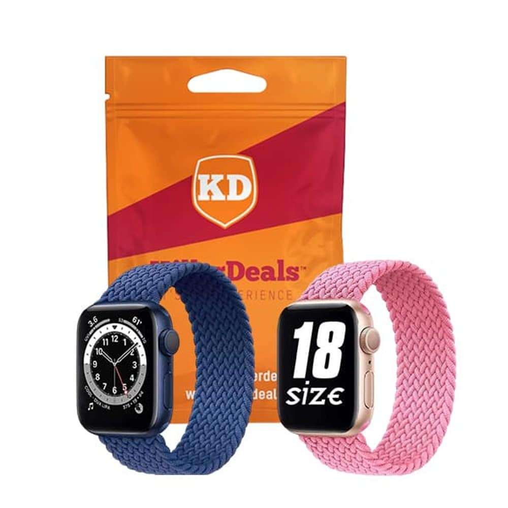 Killer Deals 20mm Universal Watch Elastic Loop Strap- Red + Navy Combo