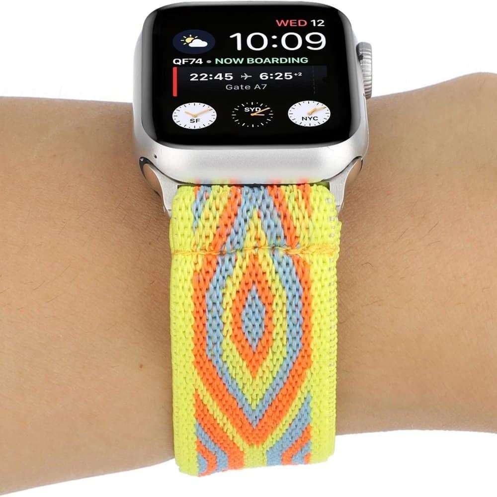 42/44/45/49mm Apple Watch nylon strap - Yellow stripe (S-M)