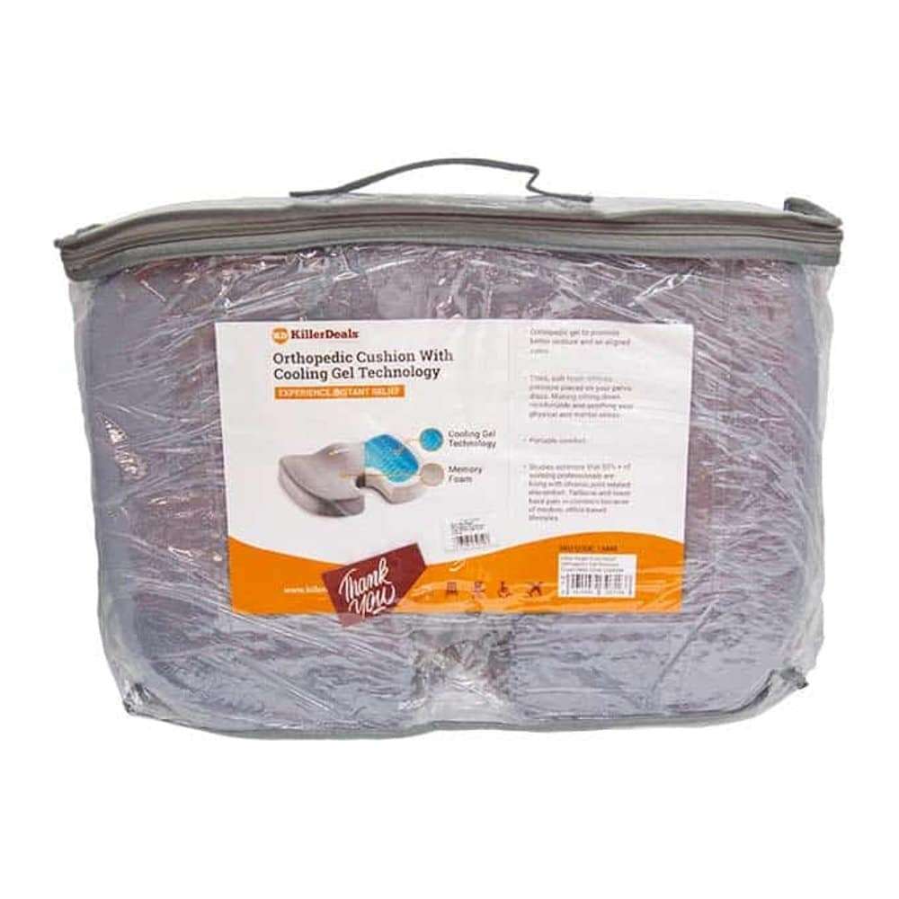 Back Support Gel Memory Foam Office Desk Chair Cushion x 2 Combo