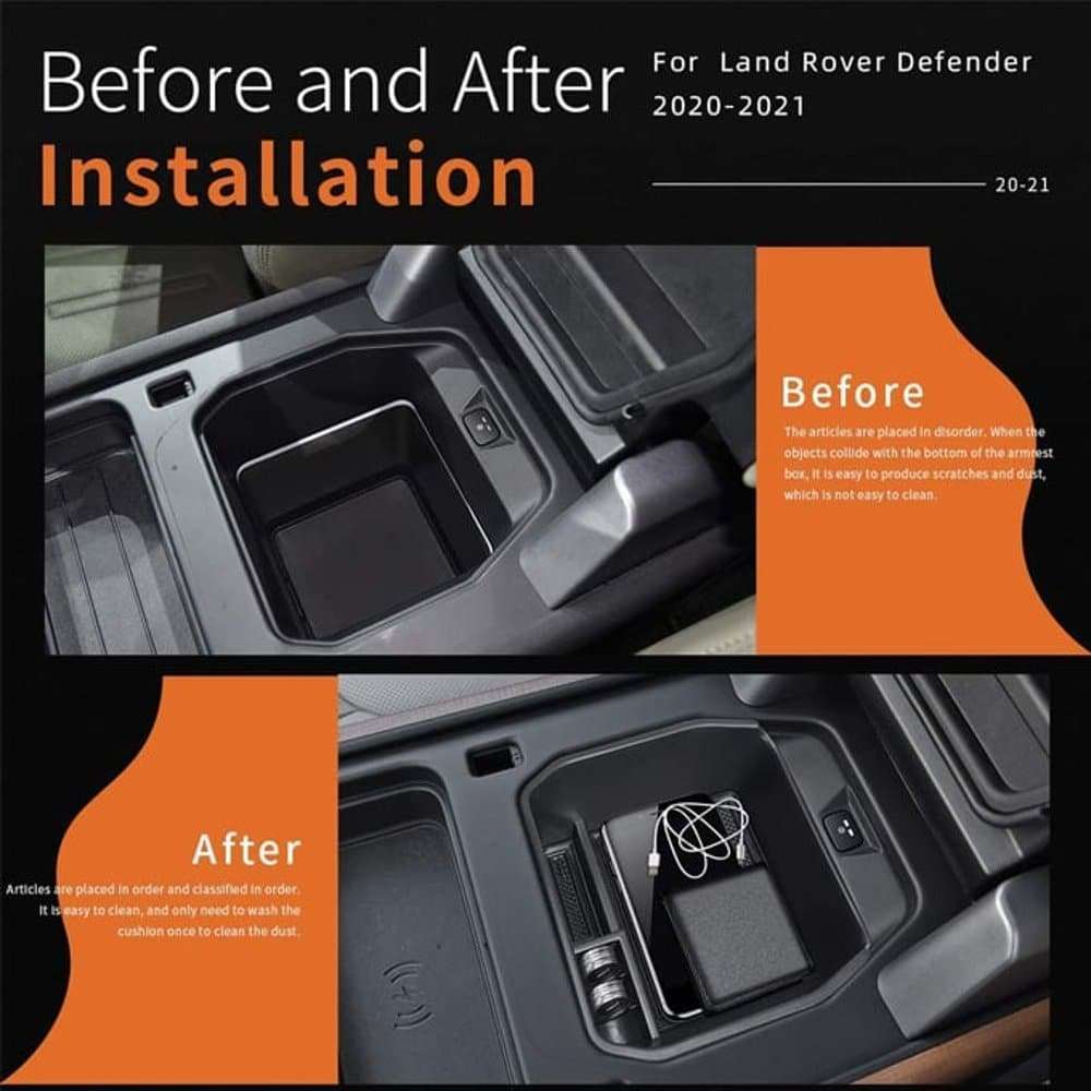 Centre Console Armrest Organizer Tray for Land Rover Defender