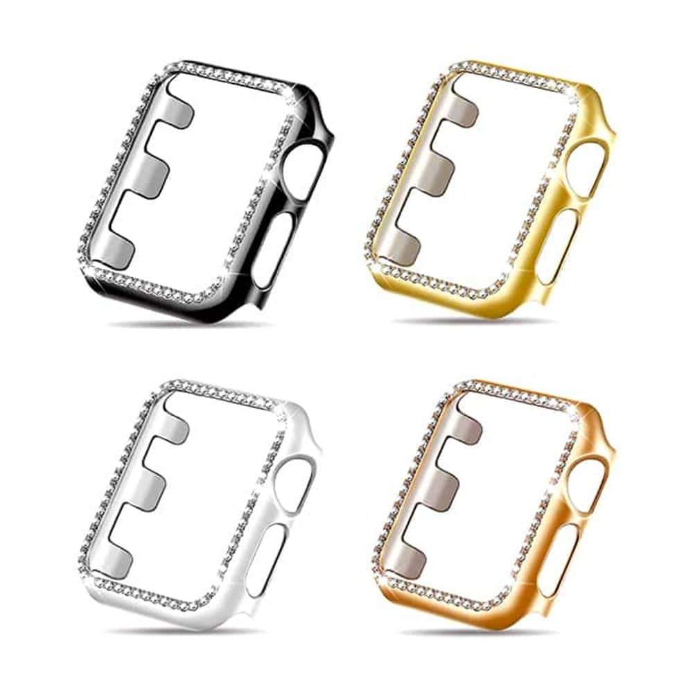 Killer Deals 44mm Apple Watch Rhinestone PC Shiny Protective Frame - Black