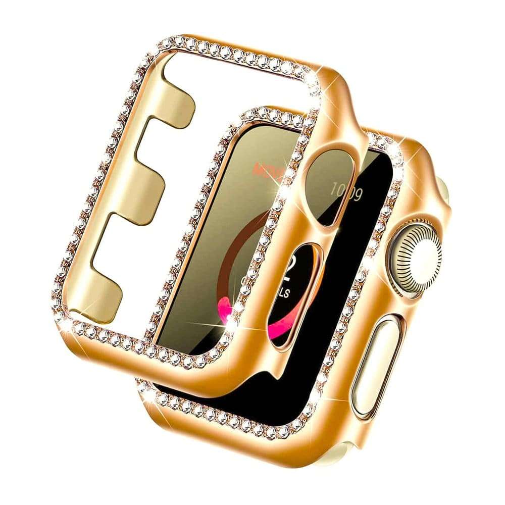 Killer Deals 44mm Apple Watch Rhinestone PC Shiny Protective Frame - Black