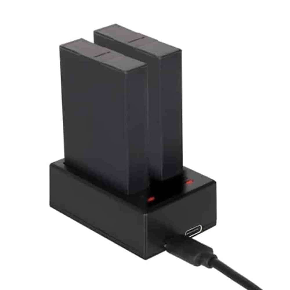 Action Mounts Dual Battery Charger & USB Cable for GoPro Hero 5/ 6/ 7