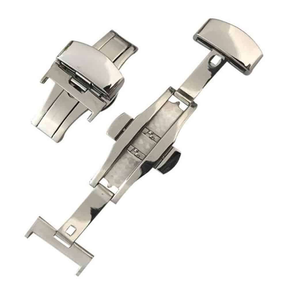 Universal Stainless-Steel Deployment Clasp For Watch Strap - 16mm(Silver)