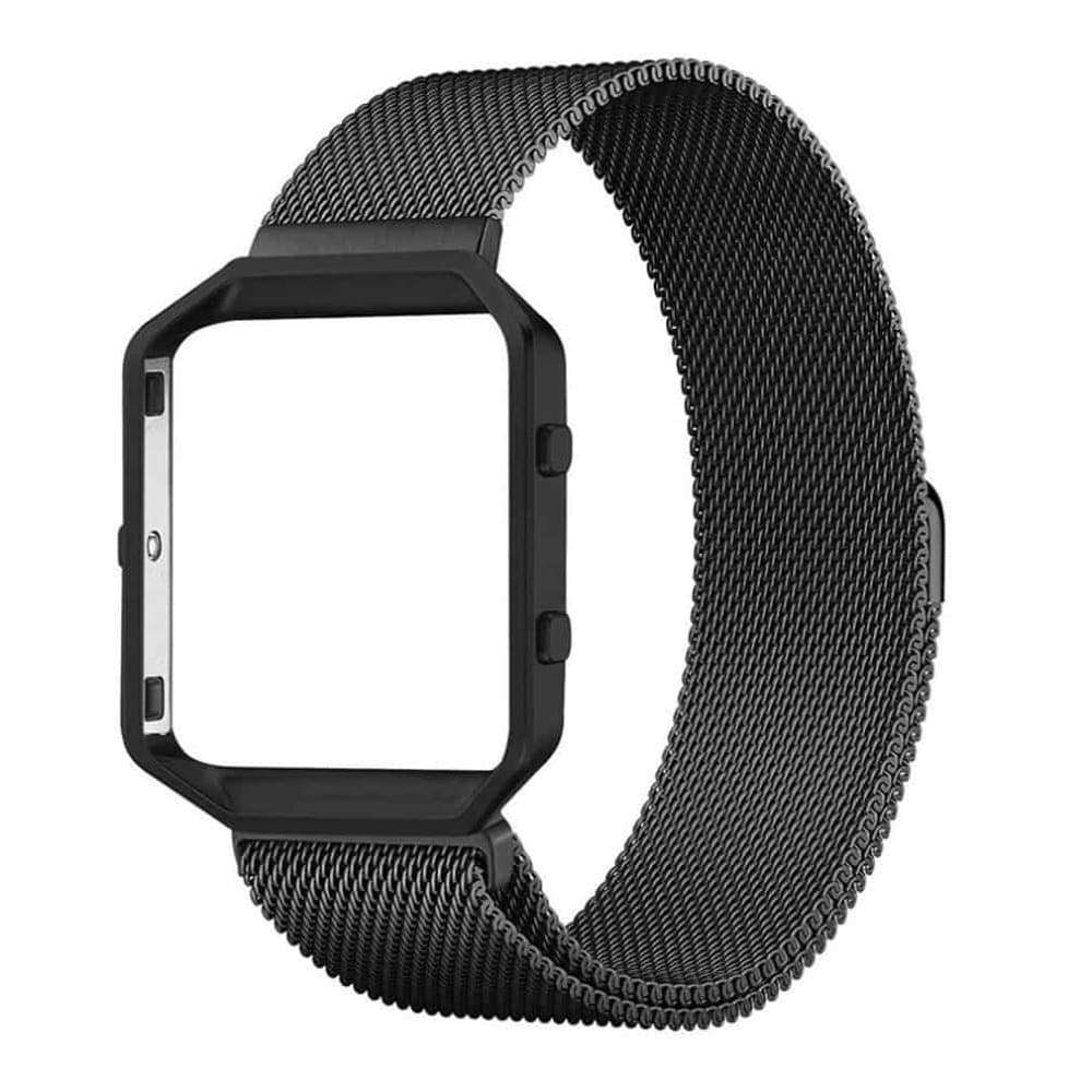 Fitbit Blaze metal frame Milanese strap - Black (S-M)