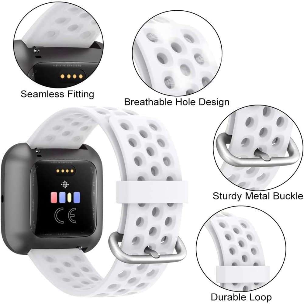 Fitbit Versa/Versa 2/Versa Lite silicone strap - White (M-L)