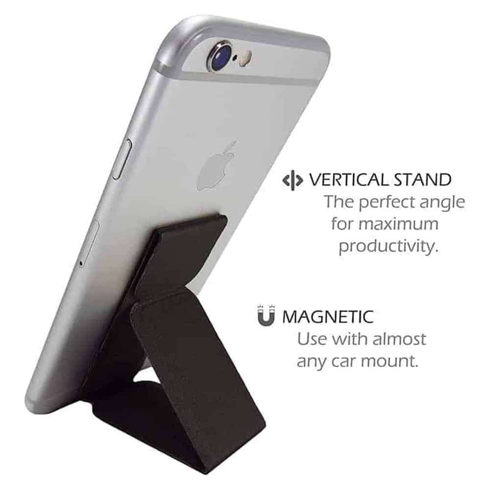 Killer Deals Magnetic Stick-On Foldable Vegan Leather Universal Phone/Tablet Stand