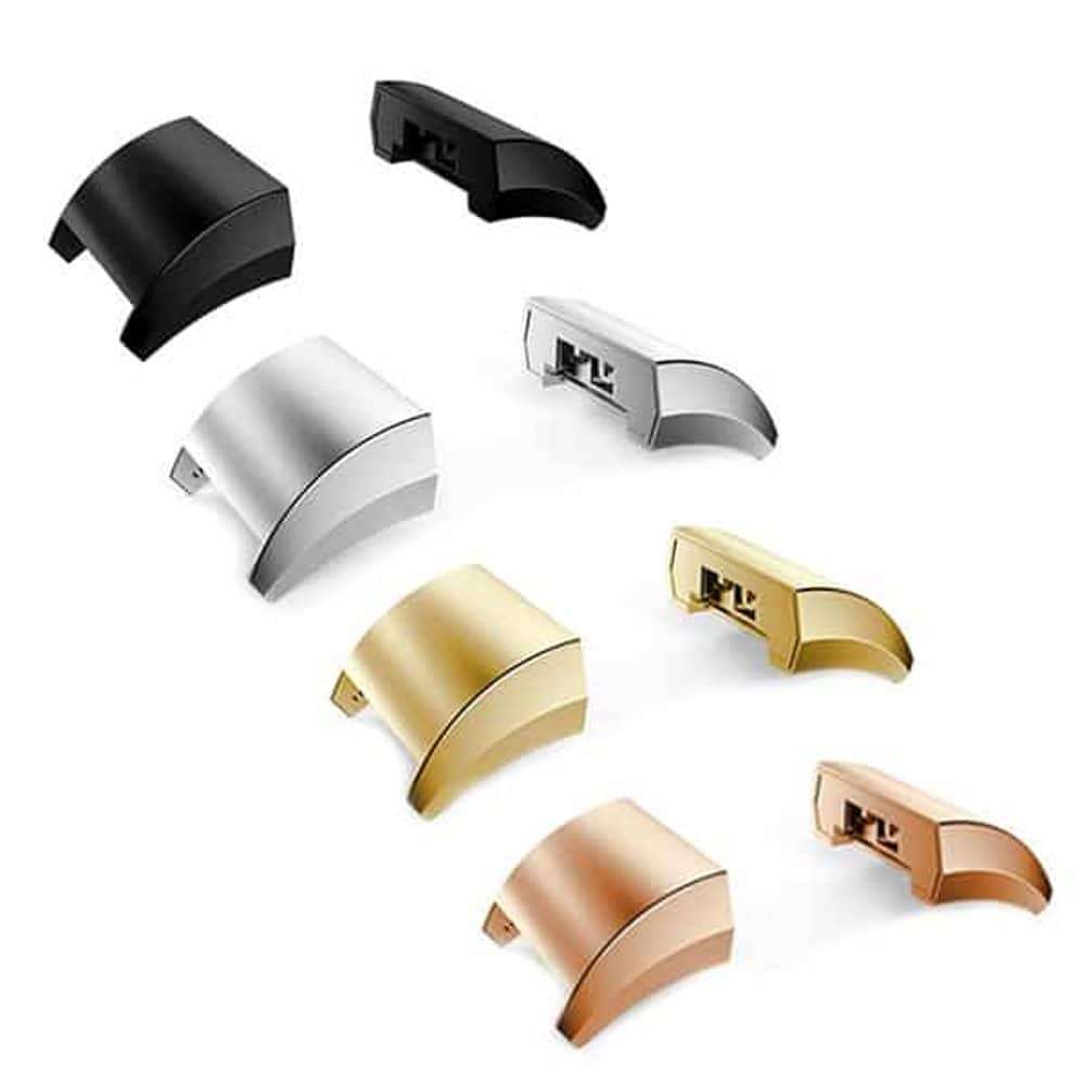 18mm Fitbit Charge 2 strap steel adapter connectors - Black