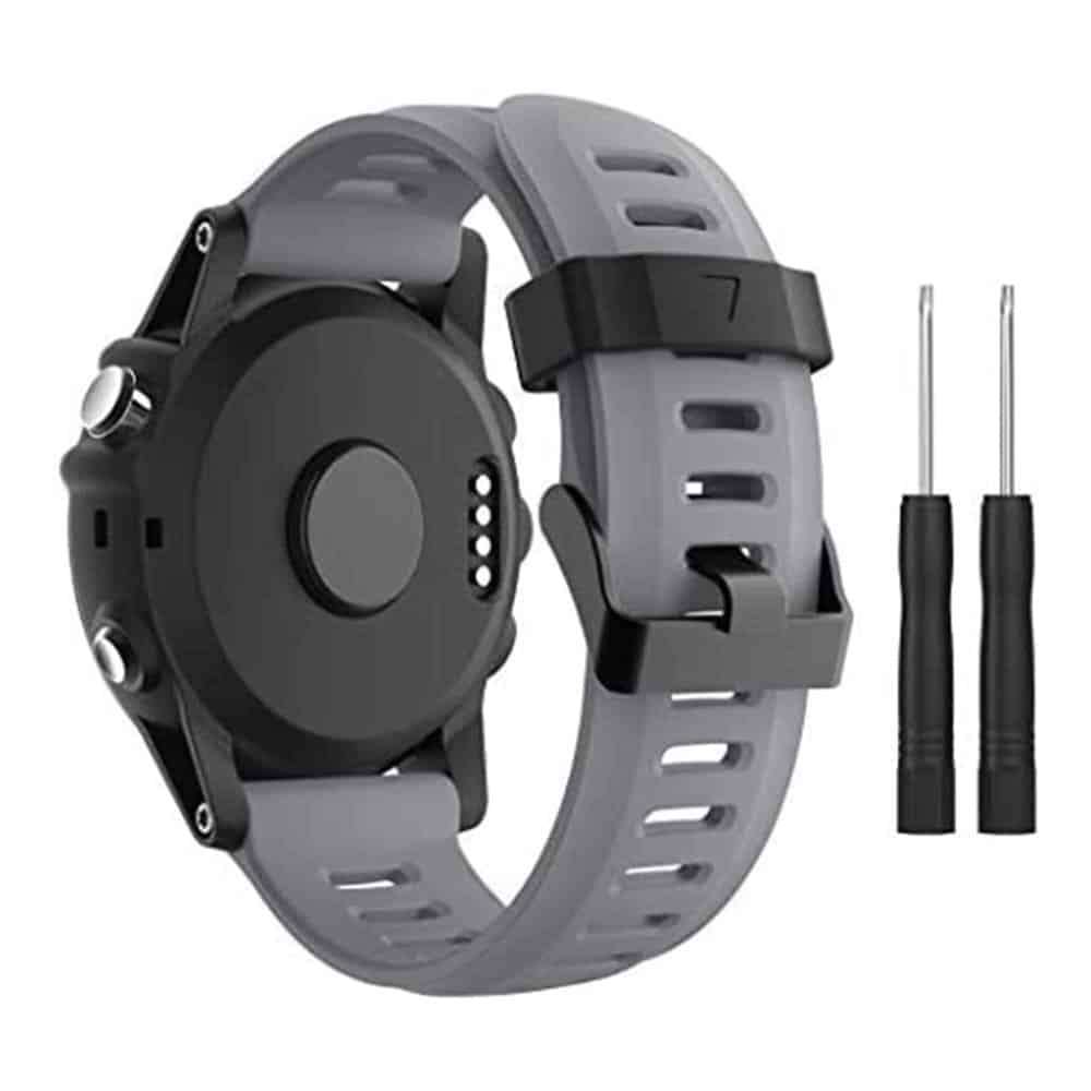 26mm Garmin Fenix 3/5X/6X Silicone Strap - Grey
