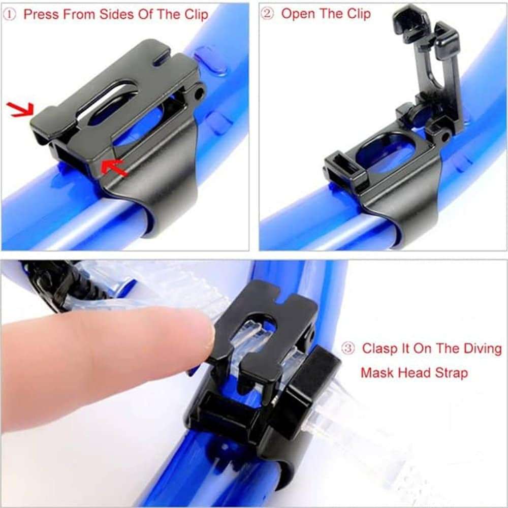 Quick Release Universal Scuba Diving Snorkel Mask Clips x2
