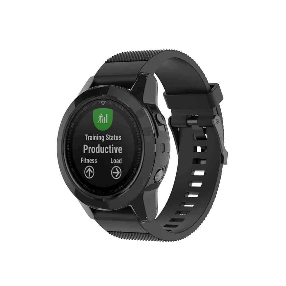 Garmin Fenix 5 replacement TPU silicone protective case - Black