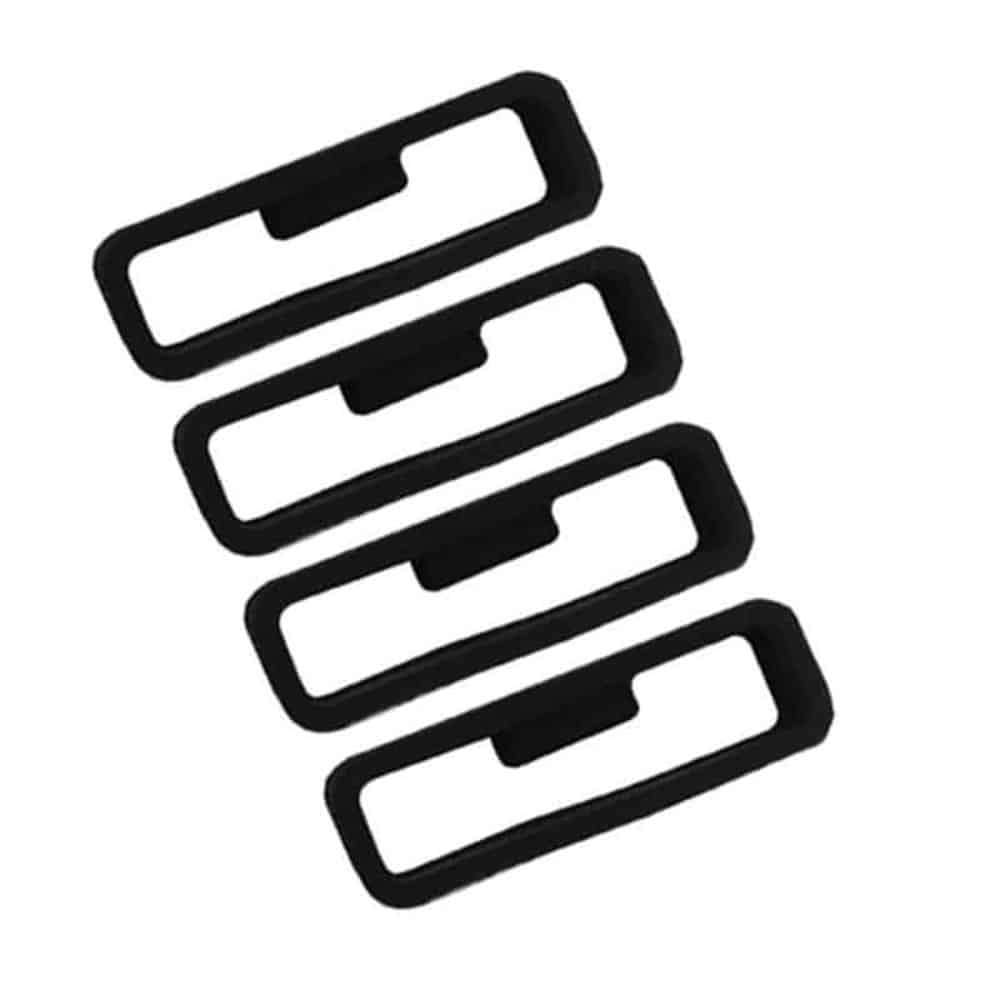 18mm universal watch silicone strap loop keepers - (x4) White