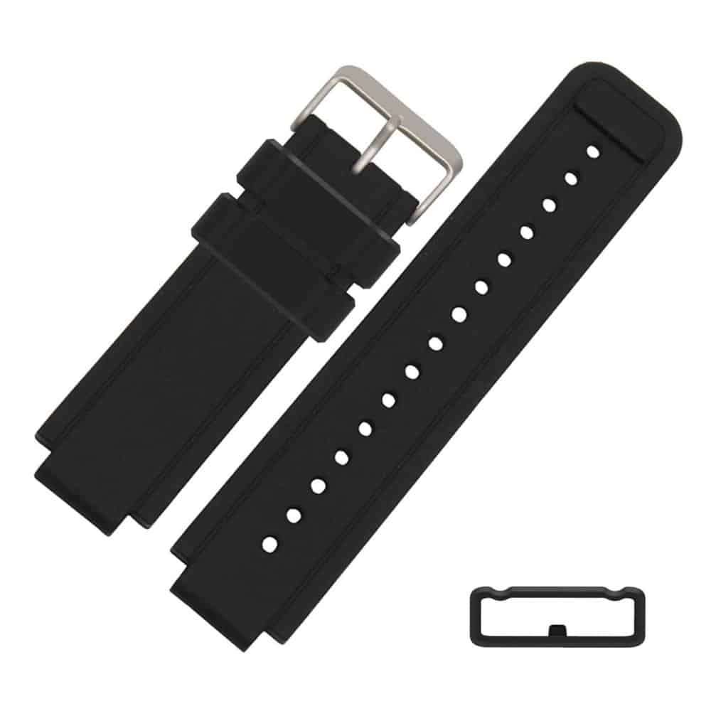 18mm universal watch silicone strap loop keepers - (x4) White