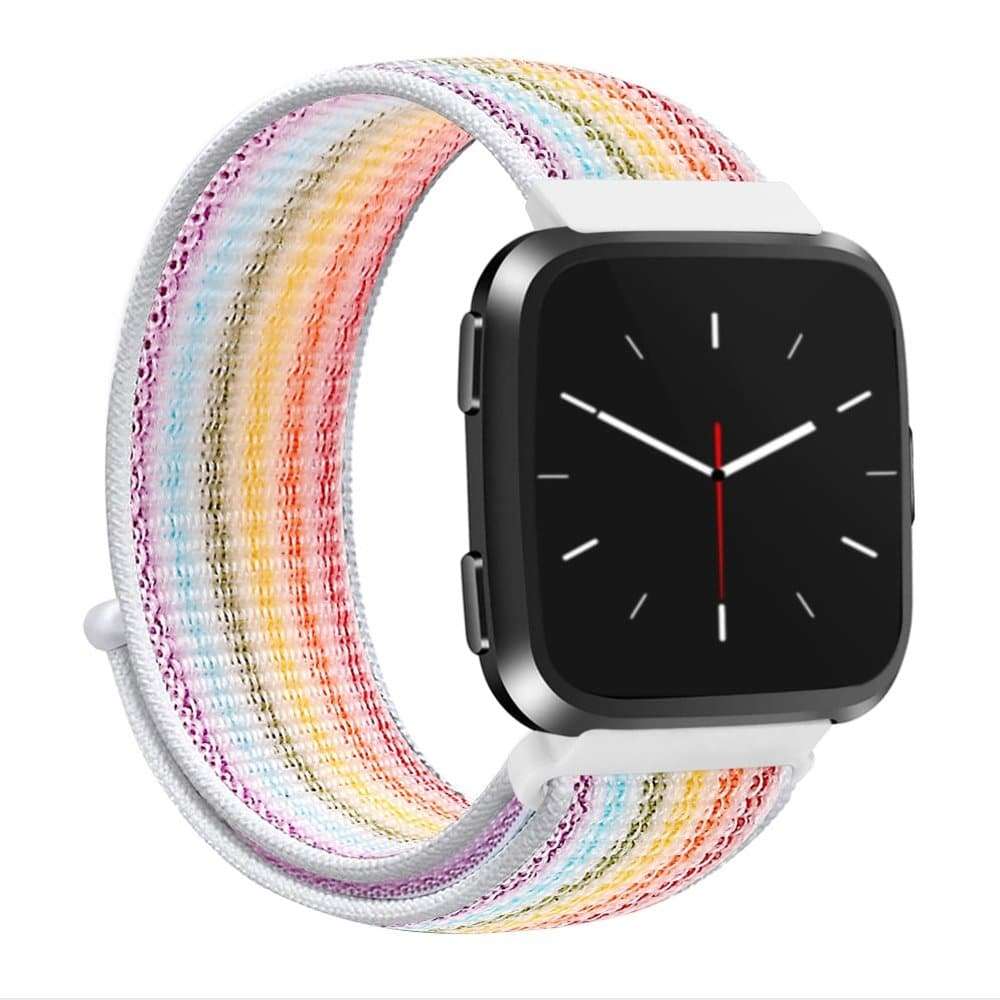 Replacement Woven Nylon Strap for Fitbit Versa 2- Rainbow