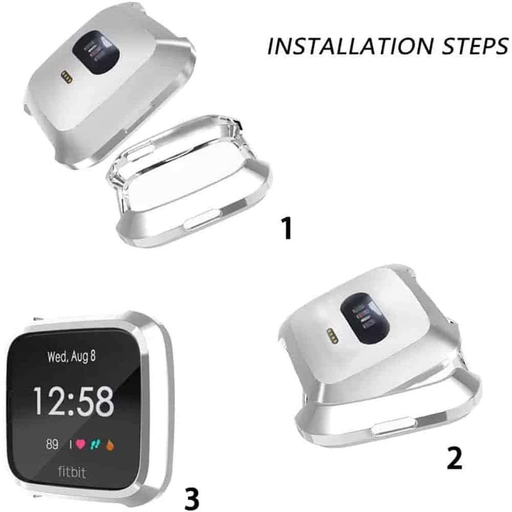 Fitbit Versa Lite TPU silicone protective case - Silver