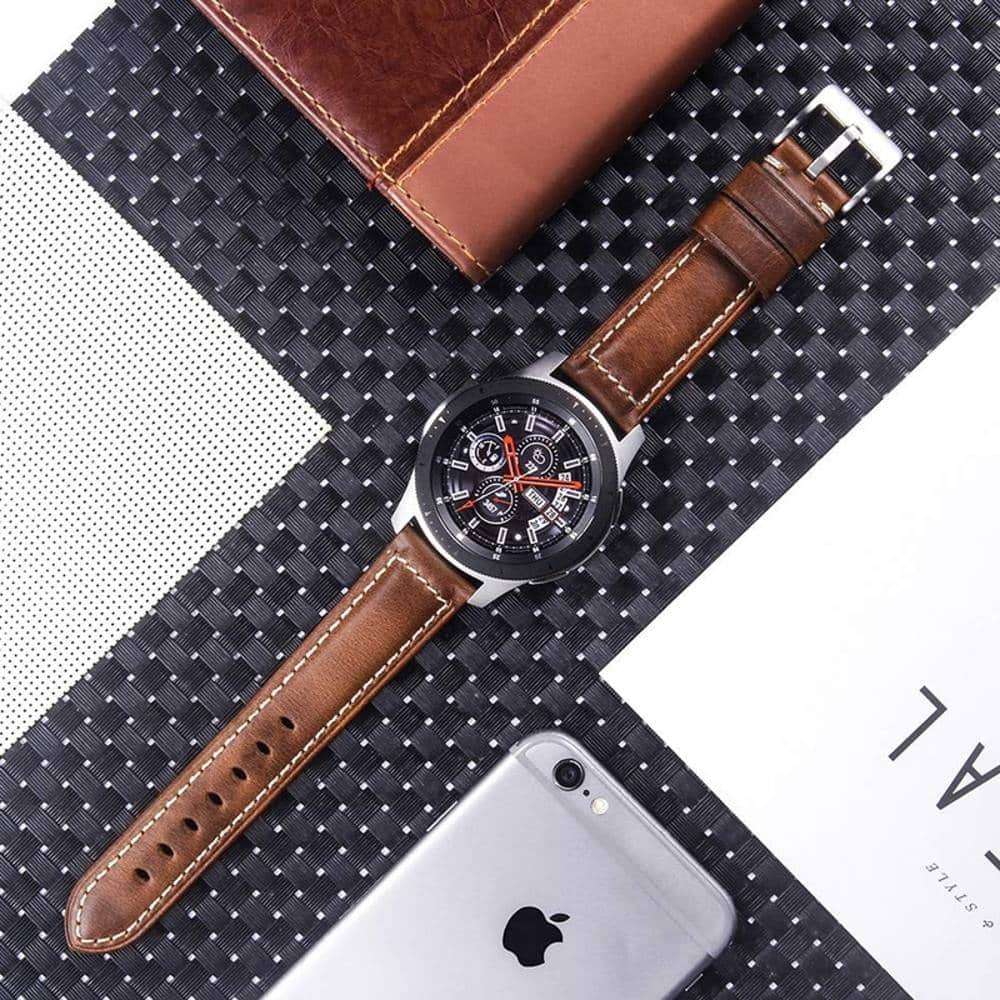 Polar Vantage M replacement genuine leather strap - Dark Brown