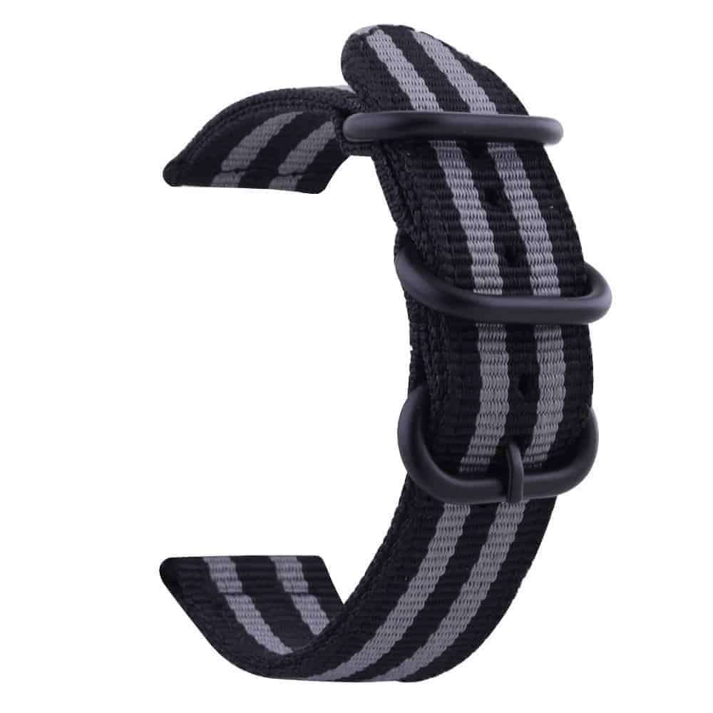 Killer Deals 24mm Universal NATO Nylon Strap - Black & Grey