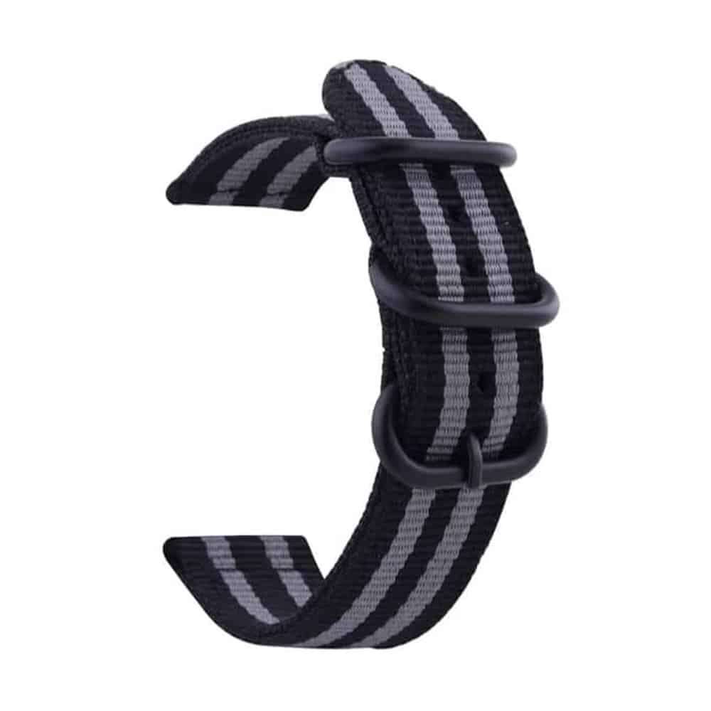 Killer Deals 22MM Universal Watch Replacement Nylon Strap - Black & Grey