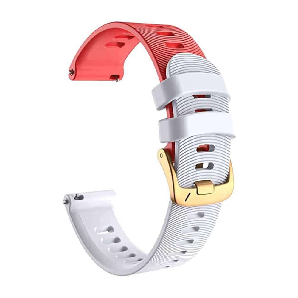 Killer Deals 20mm Silicone Strap for Garmin Forerunner 245- Red & White