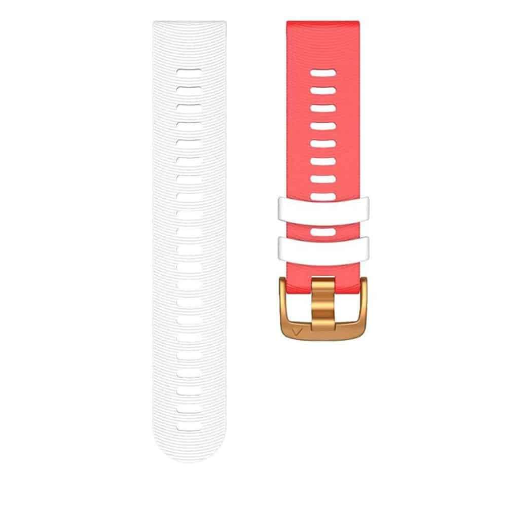 Killer Deals 20mm Silicone Strap for Garmin Forerunner 245- Red & White