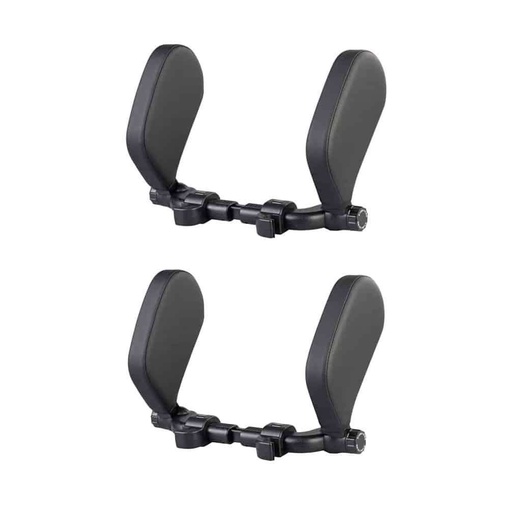 Car Memory Foam PU Leather Side Neck Support Cushion Headrest x2 Combo