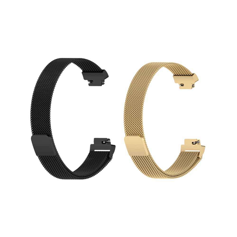 Milanese Stainless Steel Strap for Fitbit Inspire 2 (M/L)- Black/Silver Combo