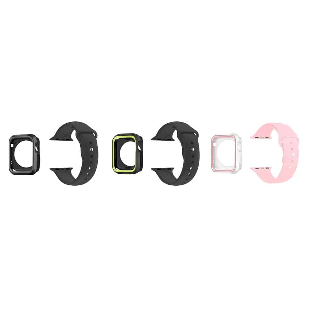 Killer Deals Silicone Strap & Case for 38mm Apple Watch- Black & Grey