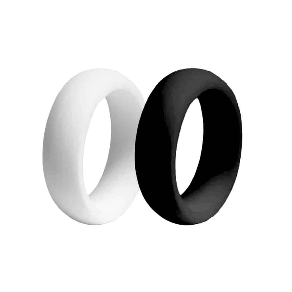 Killer Deals Men's Wedding Exercise Silicone Ring- 8mm- Black- Q