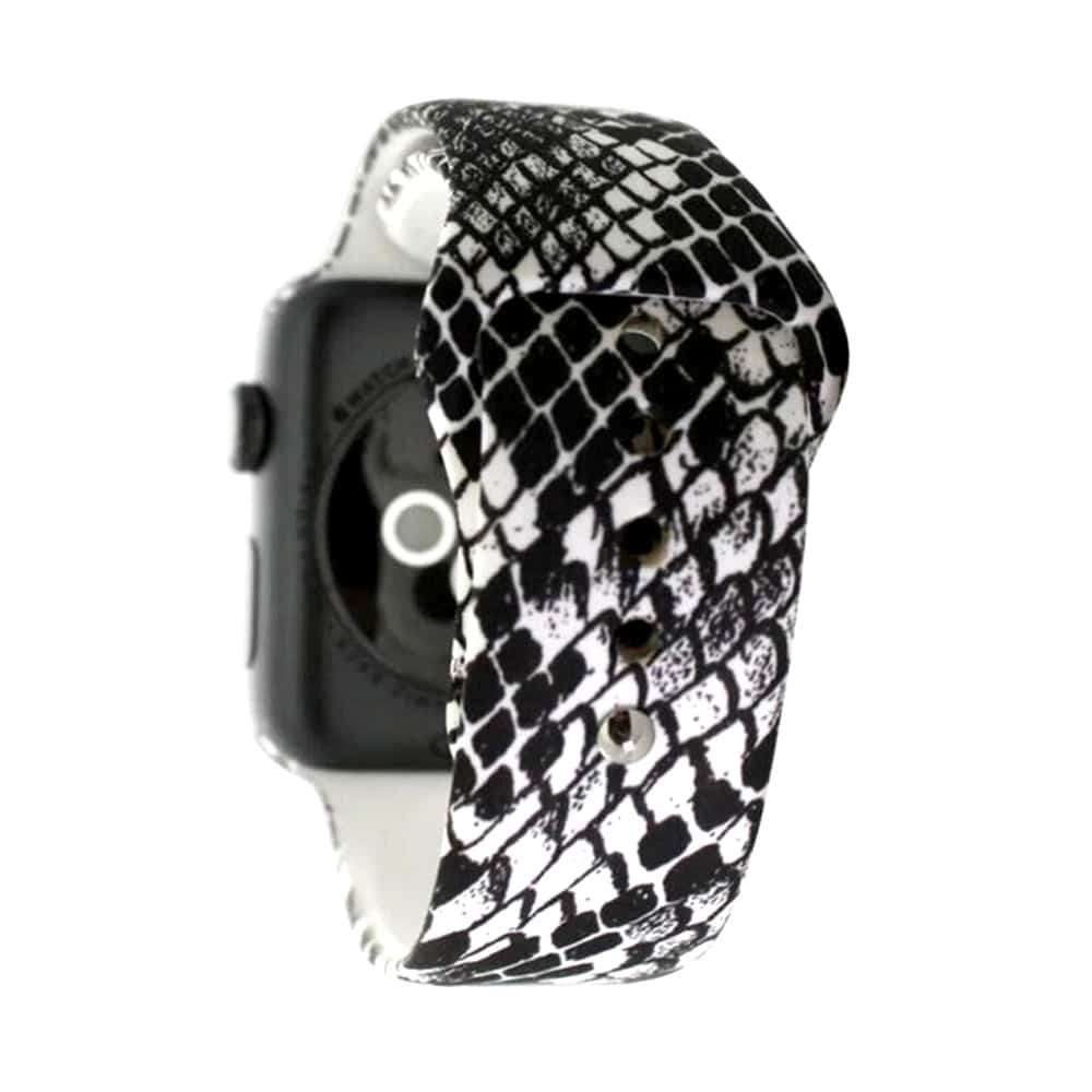 Silicone Strap for 38/40/41mm Apple Watch- Snake Skin & Leopard- S/M & M/L 2 Pack