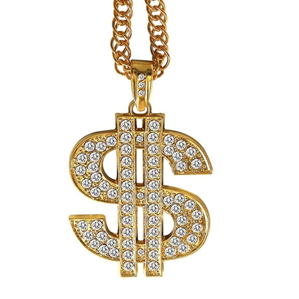 Killer Deals 18K Gold Plated Retro Hip-Hop Dollar Chain Necklace Pendant