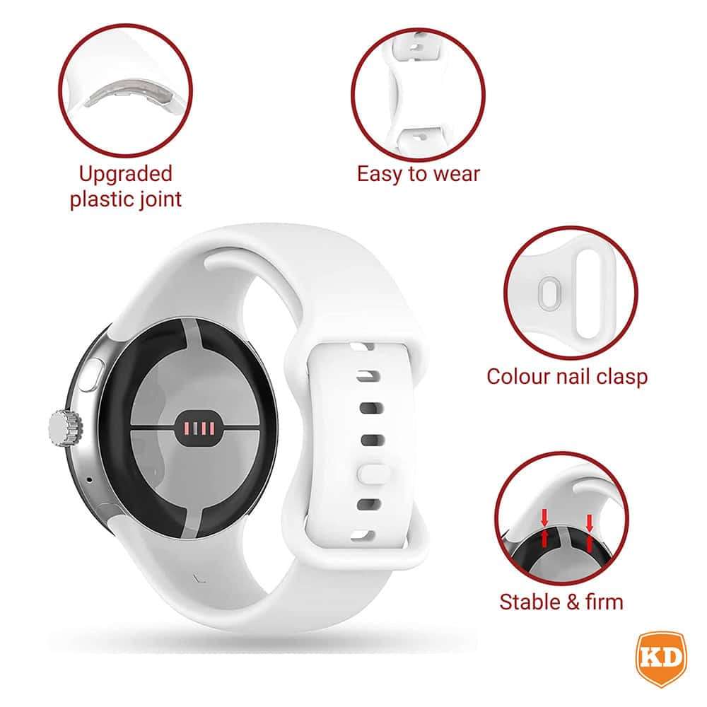 Silicone Strap for Google Pixel Watch 1- Black- M/L