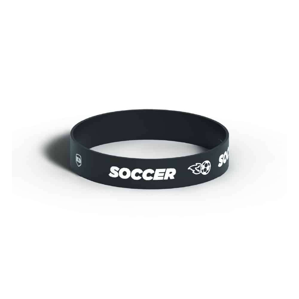Debossed "Soccer" Silicone Wristband Bracelet-6 Pack