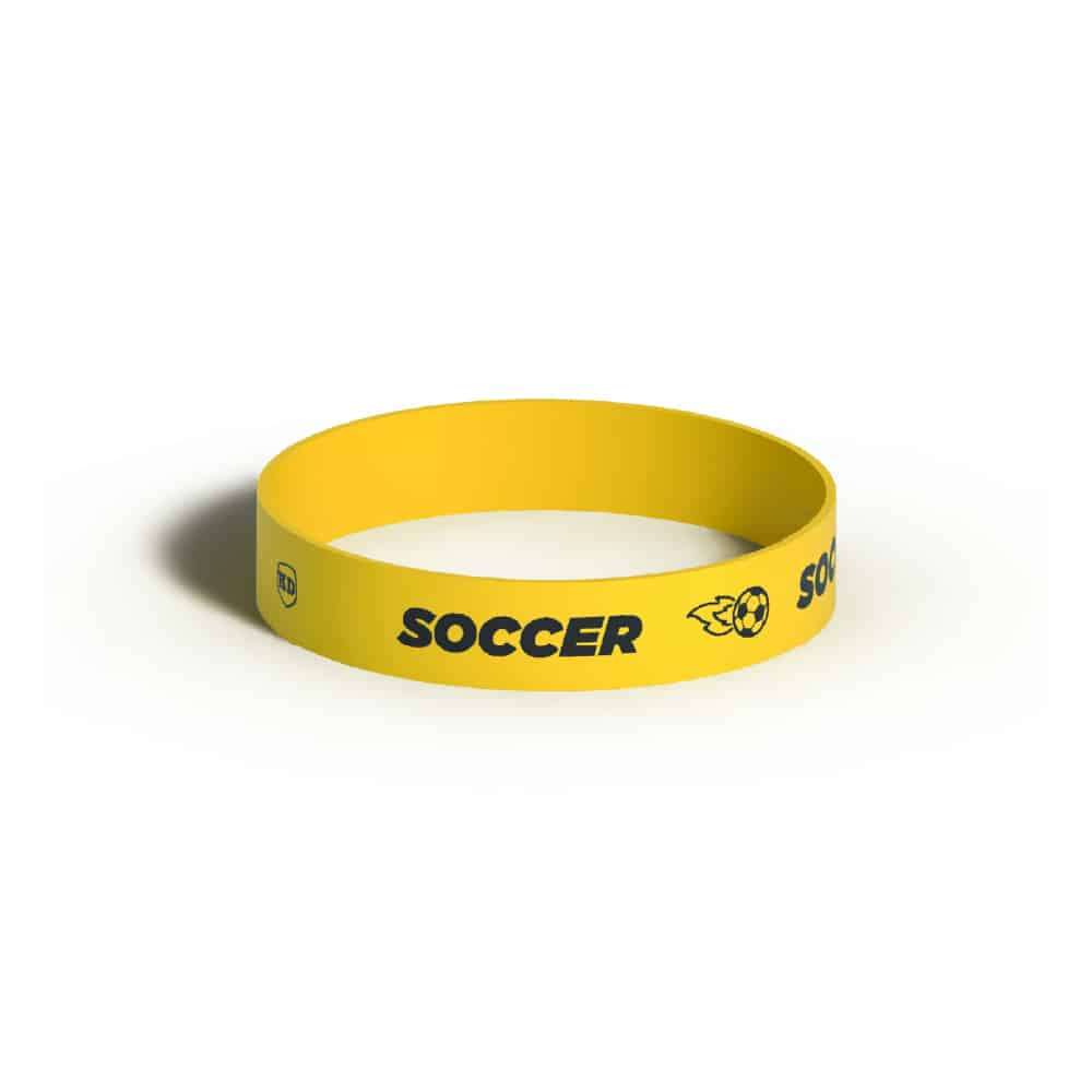 Debossed "Soccer" Silicone Wristband Bracelet-6 Pack
