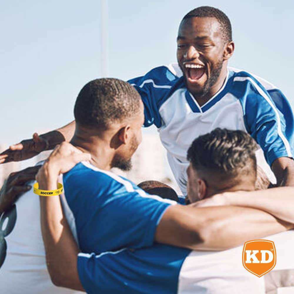 Debossed "Soccer" Silicone Wristband Bracelet-6 Pack