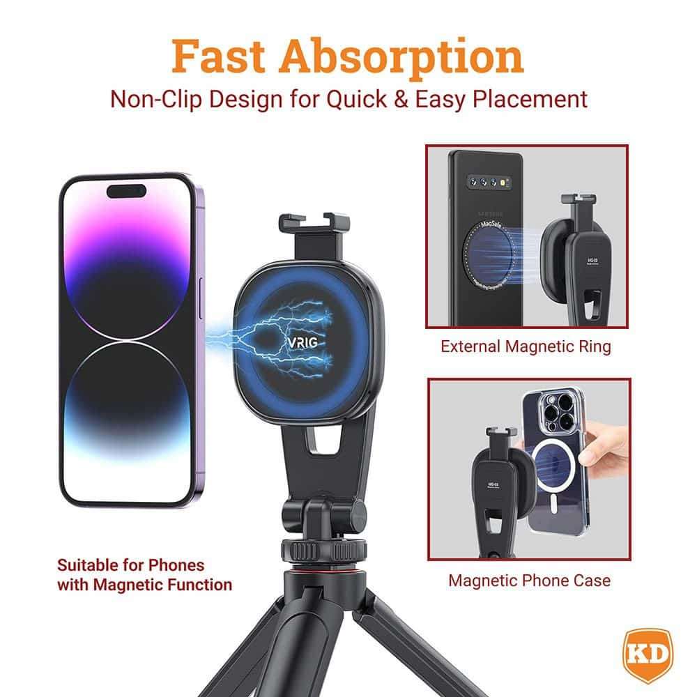 Action Mounts MagSafe Phone Tripod Mount for iPhone & Tripod for GoPro