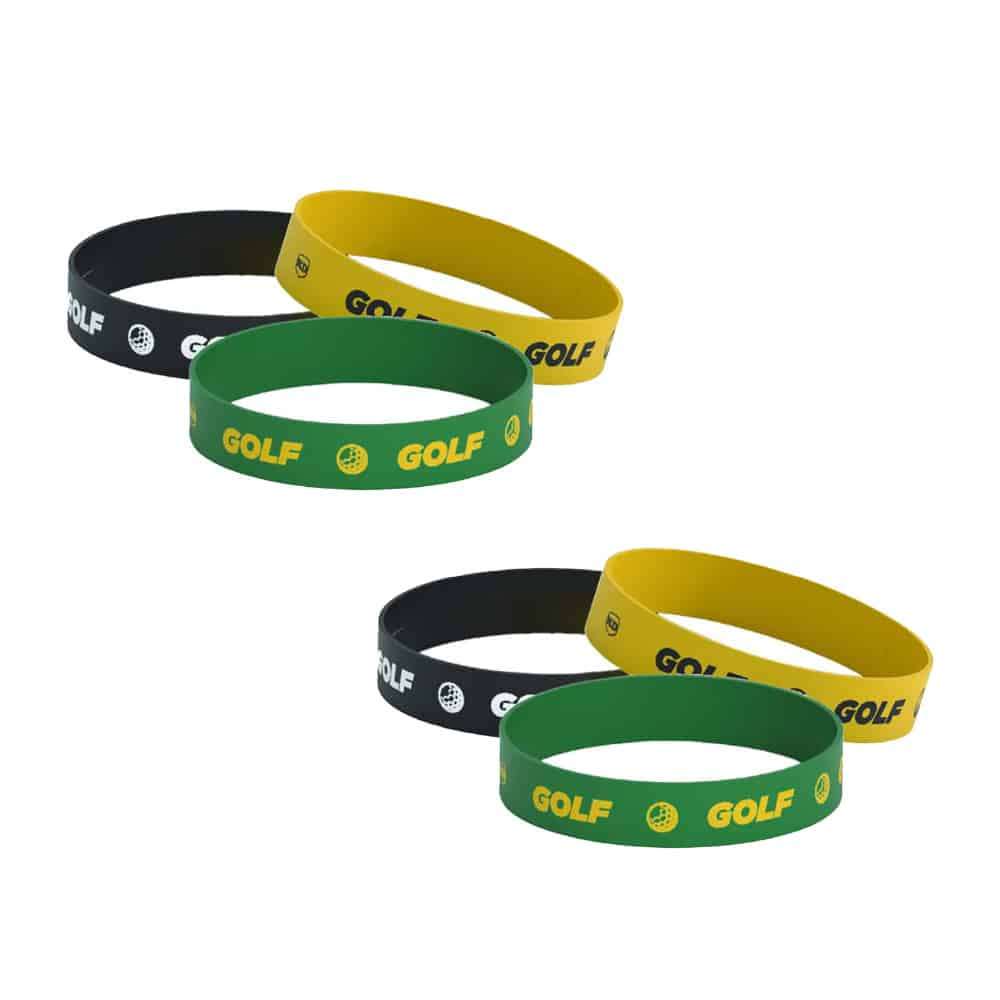 Killer Deals Debossed "Golf" Silicone Wristband Bracelet-6 Pack