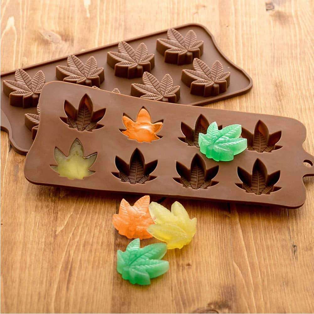 Weed Leaf Candy Chocolate Non-Stick Silicone Mould x10 Combo