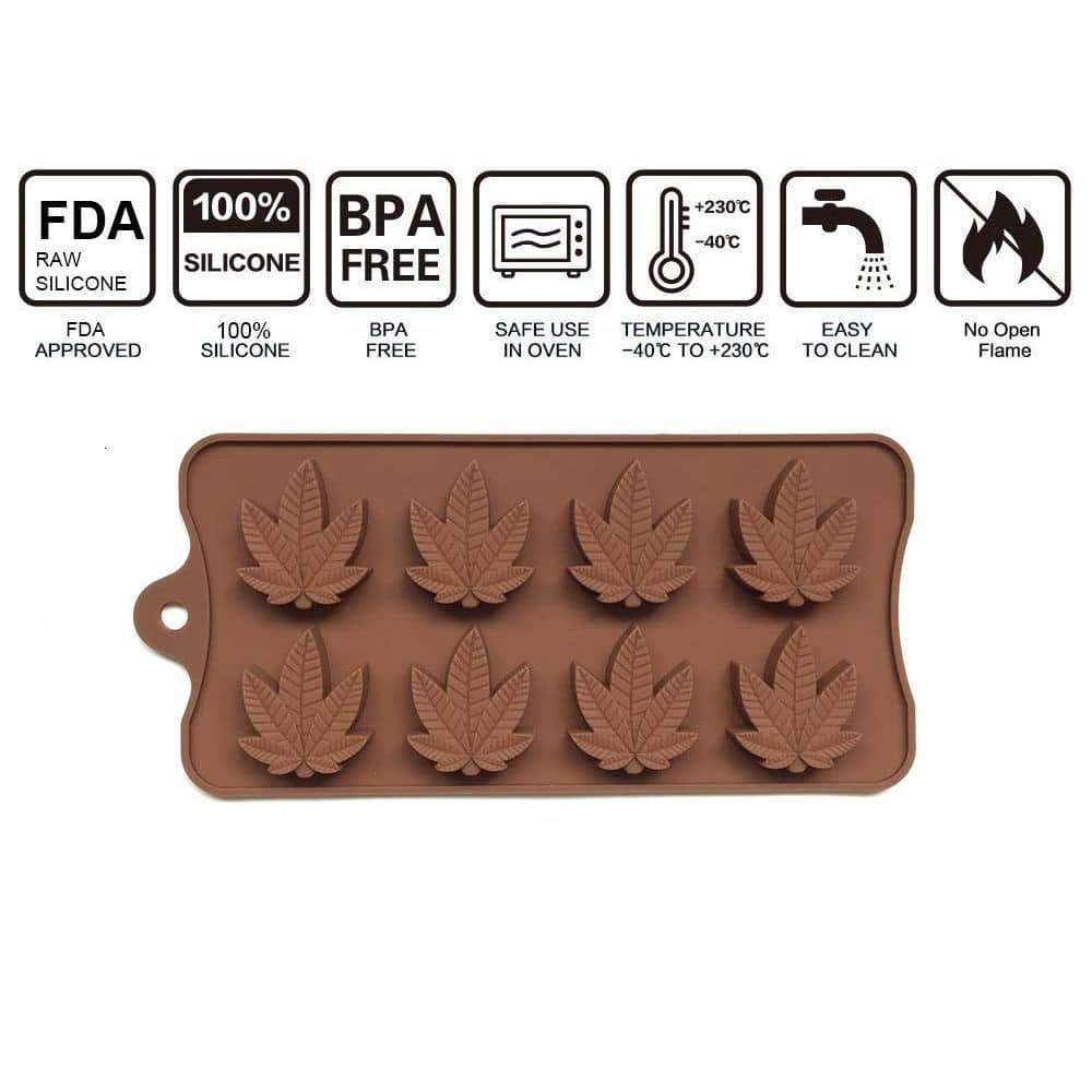 Weed Leaf Candy Chocolate Non-Stick Silicone Mould x10 Combo