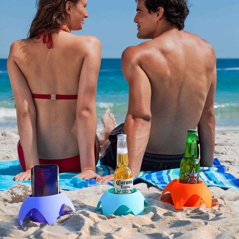Beach Vacation Sand-Free Accessory & Cup Holders x5 Set