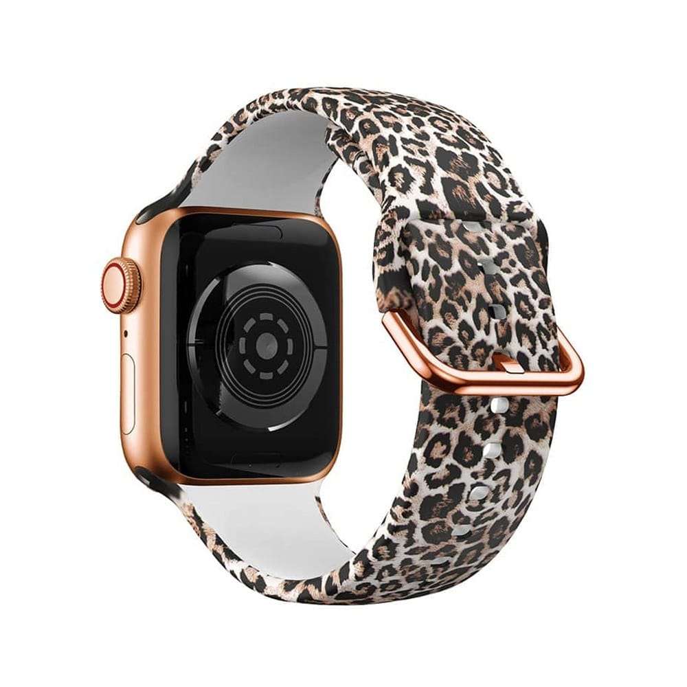 Leopard Animal Print Silicone Strap for 42/44/45/49mm Apple Watch