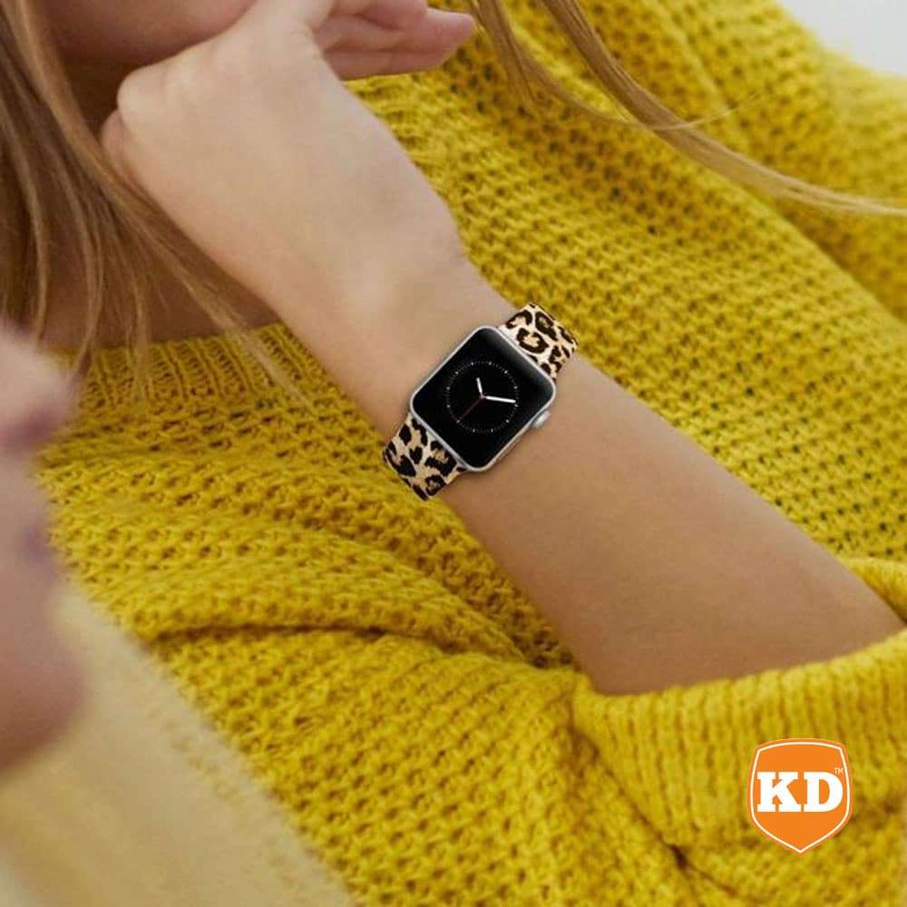 Leopard Animal Print Silicone Strap for 42/44/45/49mm Apple Watch