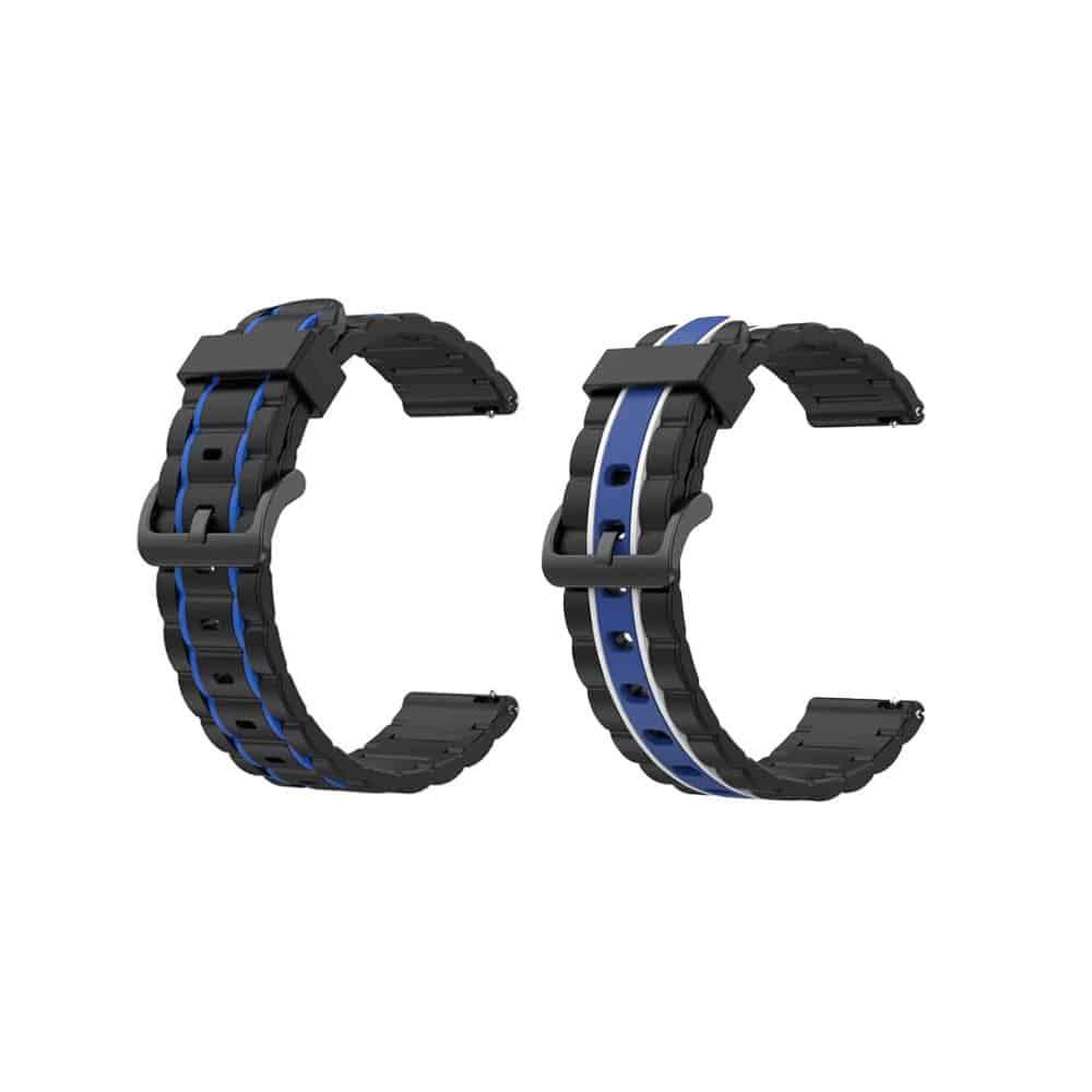 Killer Deals 22mm Universal Watch Silicone Strap- Black + Blue