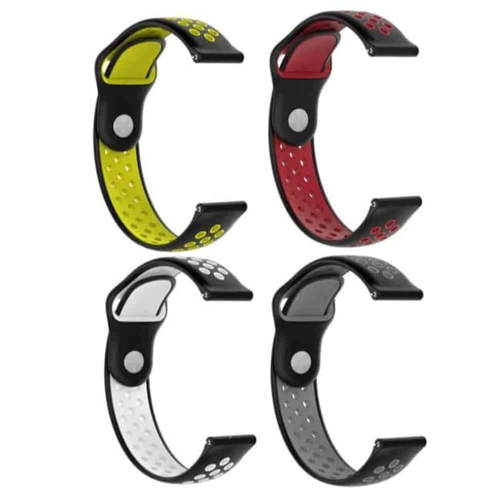 18mm Samsung Gear Sport silicone strap - Red & black
