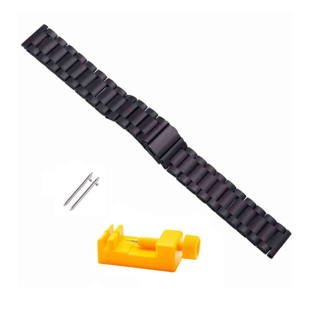 22mm Link Stainless Steel Strap for Samsung S3 Frontier- Black