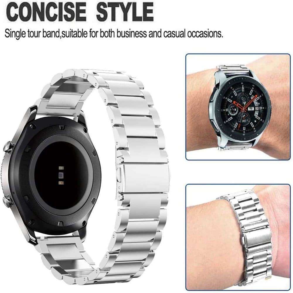 22mm Link Stainless Steel Strap for Samsung S3 Frontier- Black