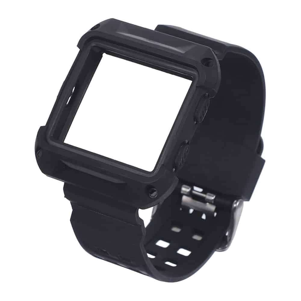 Silicone Strap w/ Protective Case for Fitbit Blaze- Black