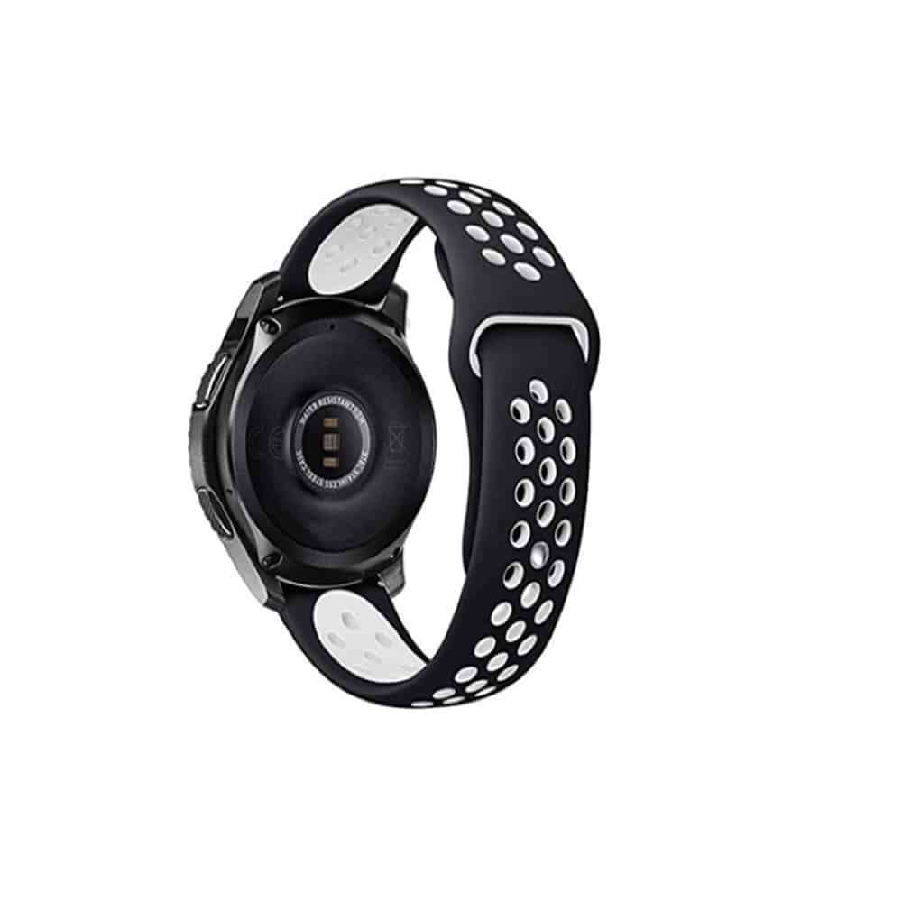 20mm Samsung Gear Sport silicone strap - Navy & white