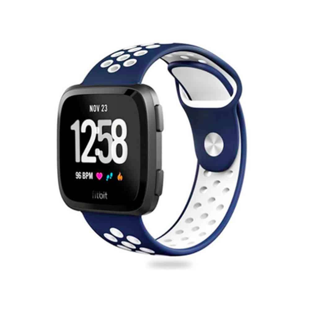 20mm Samsung Gear Sport silicone strap - Navy & white